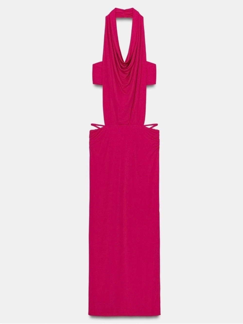 Zara fuchsia cut out maxi dress